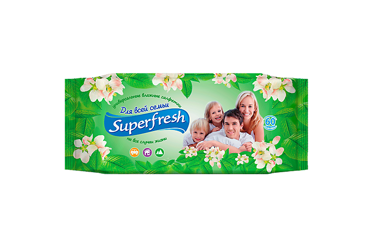 Влажные салфетки «Superfresh» для всей семьи, 60шт