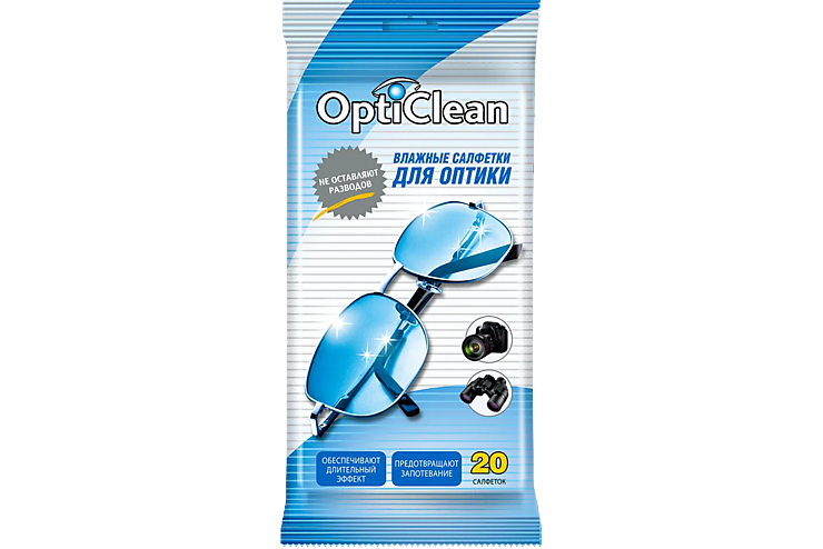 Влажные салфетки «Opti Clean» для оптики, 20 шт