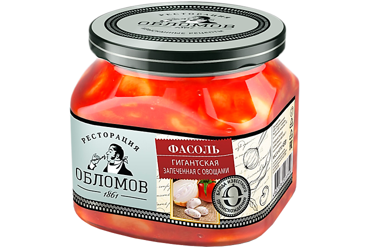 Фасоль «Ресторация Обломов» Гигантская запеченная с овощами, 430 г ...