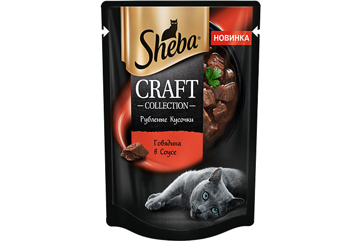 Влажный корм для кошек «Sheba» Craft collection, говядина в соусе, 75 г