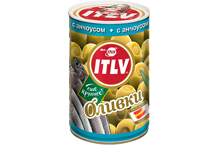 Оливки «ITLV» с анчоусом, 314 мл Оливки «ITLV» с анчоусом, 314 мл