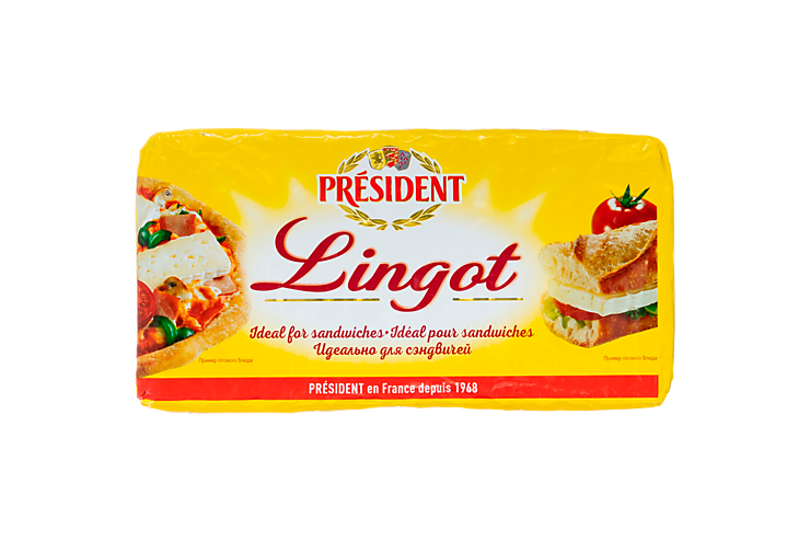 Сыр 60% «PRESIDENT» Lingot, с белой плесенью, 2 кг
