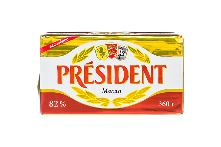 Масло сливочное 82% «PRESIDENT», 360 г