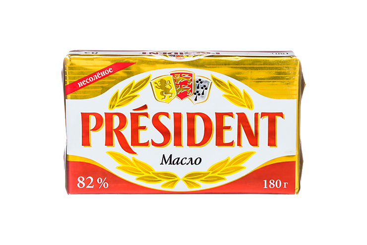 Масло сливочное 82% «PRESIDENT», 180 г
