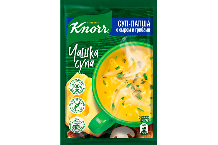 Суп-лапша «Knorr Чашка супа» с сыром и грибами, 15,5 г Суп-лапша «Knorr Чашка супа» с сыром и грибами, 15,5 г