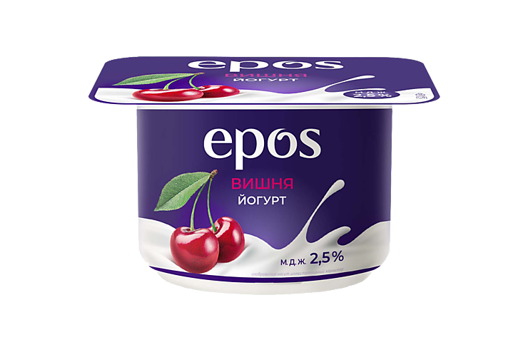 Йогурт 2.5% «EPOS» с вишней, 120 г