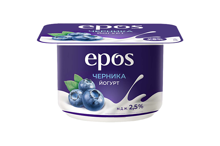 Йогурт 2.5% «EPOS» с черникой, 120 г