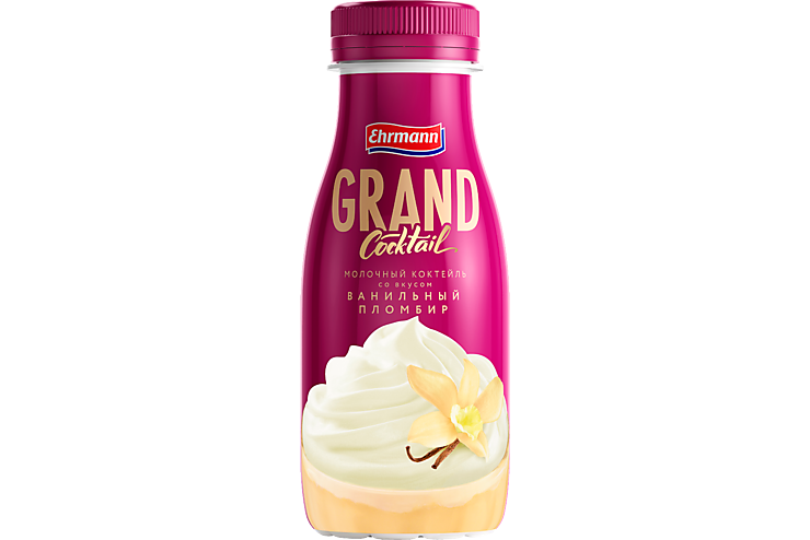 Молочный коктейль 4% «Grand Cocktail» ванильный пломбир, 260 г