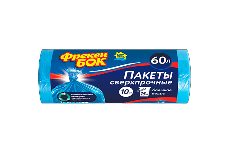 Пакеты для мусора «Фрекен БОК» BIO с затяжками, 60 литров, 10шт ...