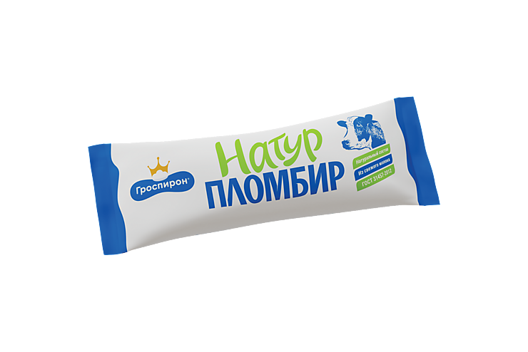 Мороженое «ООО ФМ "Гроспирон"» ванильное Натур пломбир, 450 г