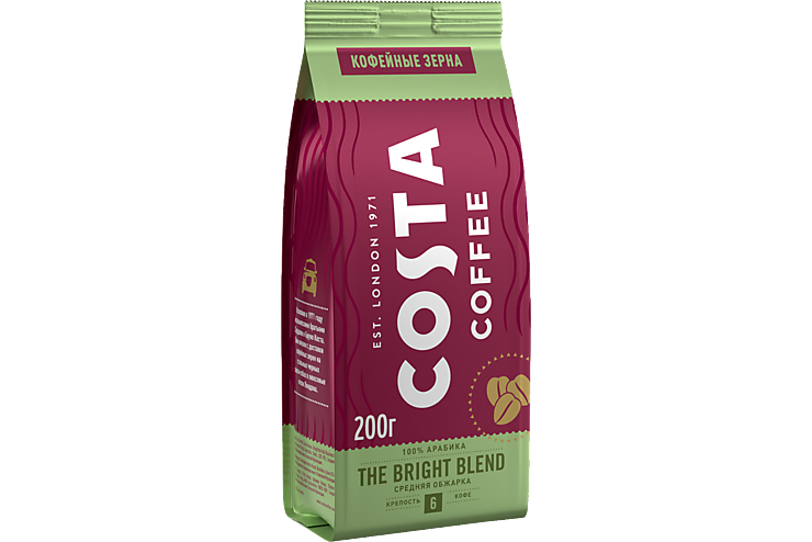 Кофе «Costa coffee» Bright Blend в зернах, 200 г
