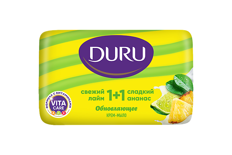 Крем-мыло «Duru» Свежий лайм – сладкий ананас 1+1, 80 г