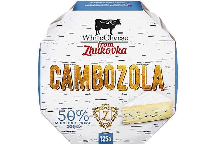 Сыр 50% «White Cheese From Zhukovka» Cambozola мягкий с плесенью, 125 г
