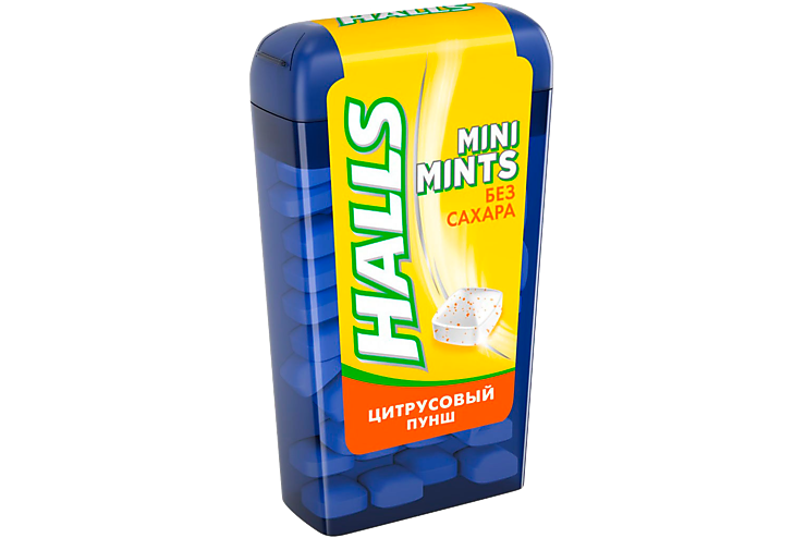 Освежающие конфеты «Halls» Mini Mints Цитрусовый пунш, 12,5 г