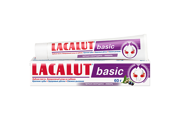 Зубная паста «Lacalut» черная смородина – имбирь, 60 г
