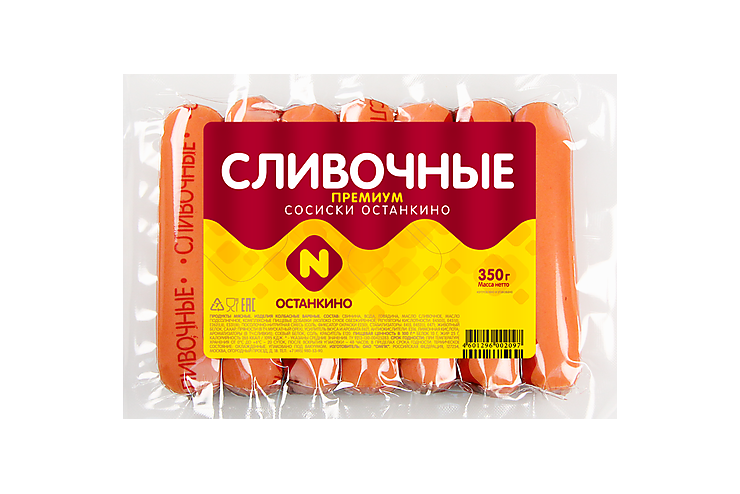 Сосиски «Останкино» Сливочные Premium, 350 г