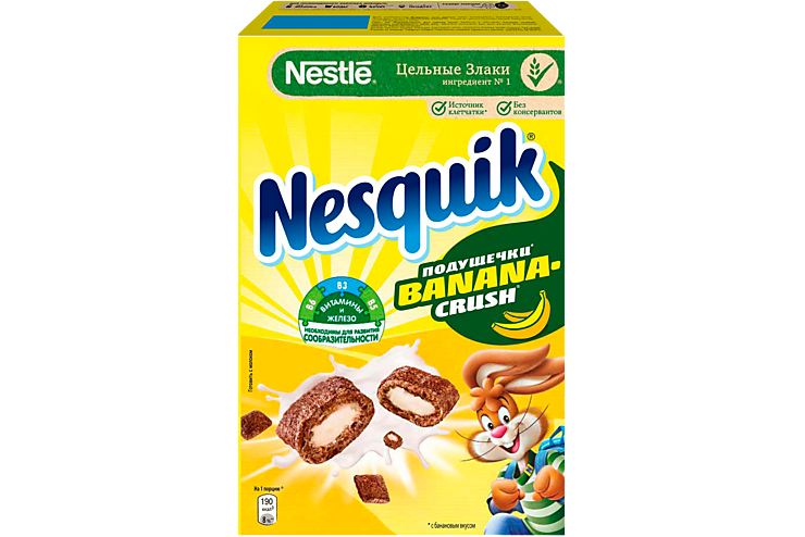 Готовый завтрак «Nesquik» подушечки Banana-crush, 220 г