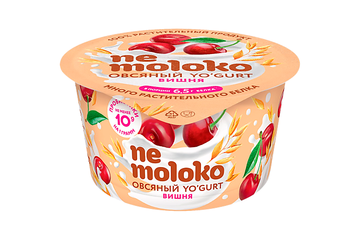Йогурт «NeMoloko» овсяный Вишня, 130 г