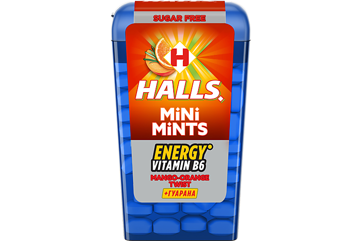 Освежающие конфеты «Halls» Mini Mints Mango-Orange Twist, 12,5 г
