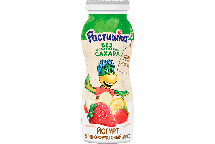 Йогурт питьевой 1.6% «Растишка Nature» Ягодно-фруктовый микс, 90 г