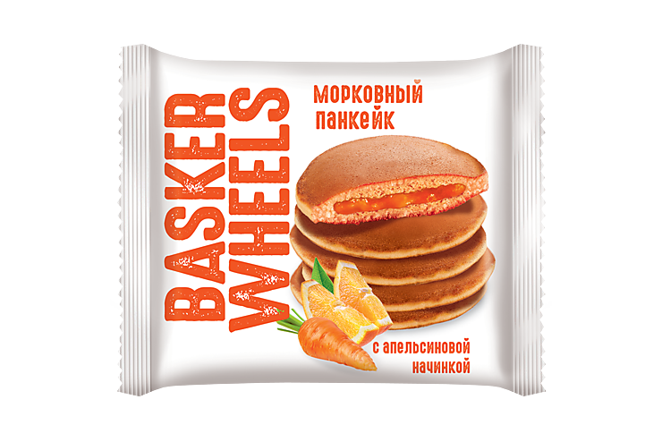 Pancake «Basker Wheels» морковный с апельсиновой начинкой, 36 г