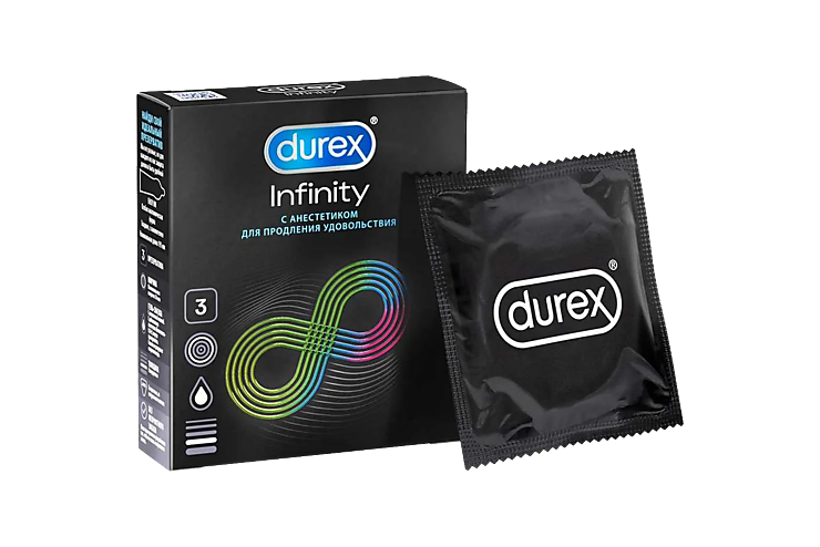 Презервативы «Durex» Infinity с анестетиком №3