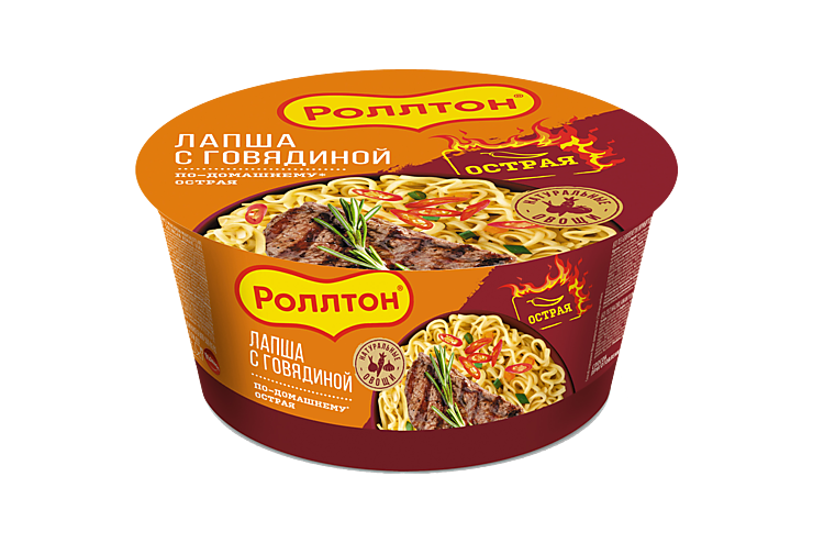 Лапша «Роллтон» с говядиной по-домашнему острая, 90 г – купить по ...