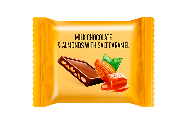 Тонкий шоколад «O'Zera» Milk & Almonds with salt caramel