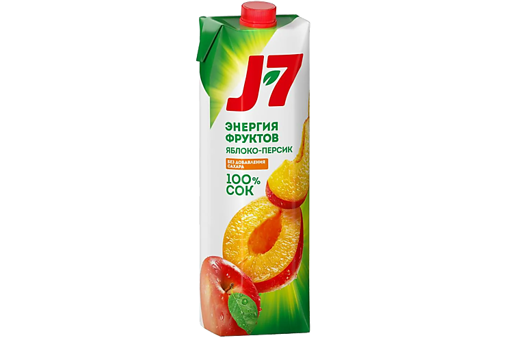 Сок «J7. Энергия фруктов» Яблочно-персиковый с мякотью, 970 мл – купить ...