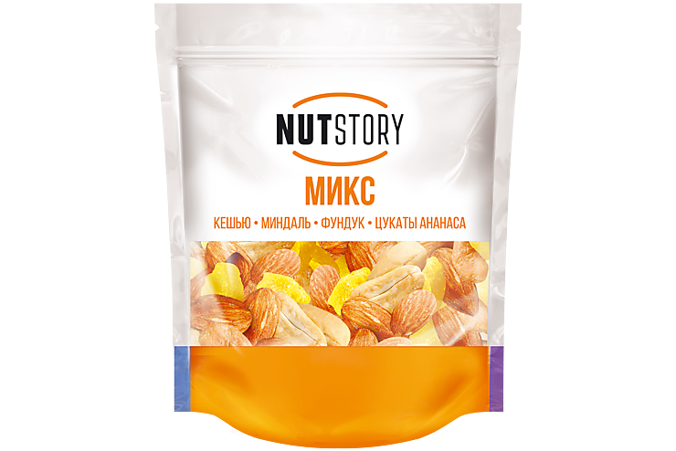 Микс ореховый «Nut Story» Кешью, миндаль, фундук, цукаты ананаса, 150 г