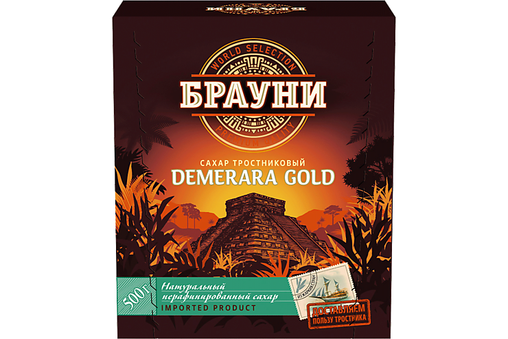 Сахар «Брауни» Demerara Gold тростниковый кусковой, 500 г
