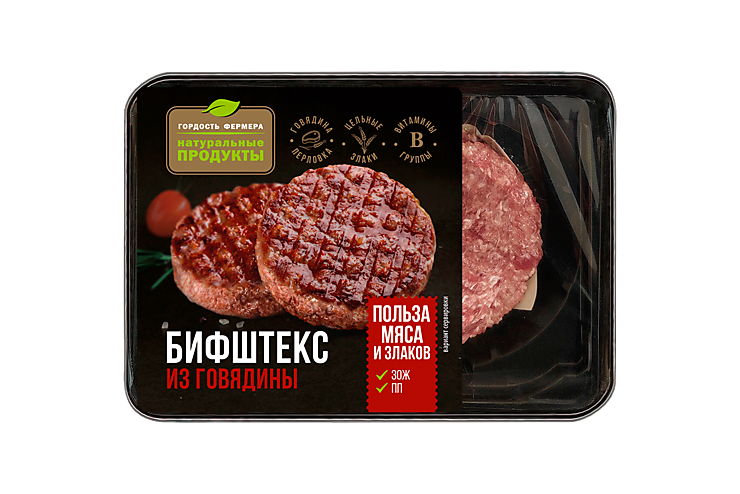 Бифштекс «Гордость фермера» из говядины, 400 г Бифштекс «Гордость фермера» из говядины, 400 г