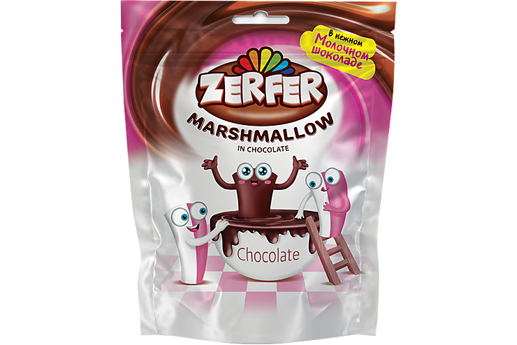 Маршмеллоу «Zerfer» с клубнично-сливочным вкусом, в шоколаде, 80 г