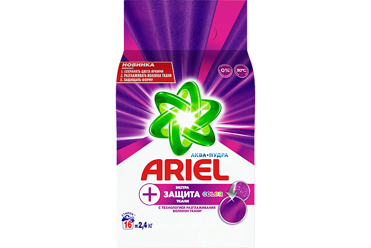 Порошок «Ariel» Защита ткани, автомат, 2,4 кг