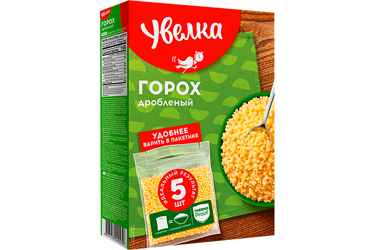 Горох дробленый «Увелка» в пакетиках, 400 г – купить по приятной цене с ...