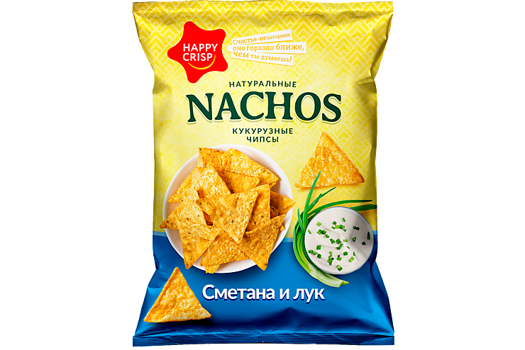 Чипсы кукурузные «HAPPY CRISP» со вкусом сметаны и лука, 75 г – купить ...