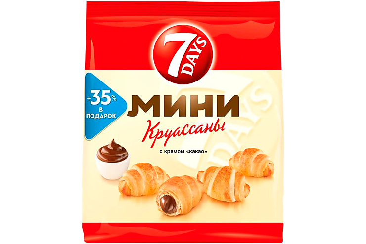 Мини-круассаны «7DAYS» с кремом какао, 300 г – купить по приятной цене ...