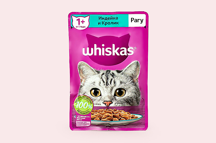 Влажный корм для кошек «Whiskas» рагу с индейкой и кроликом, 75 г