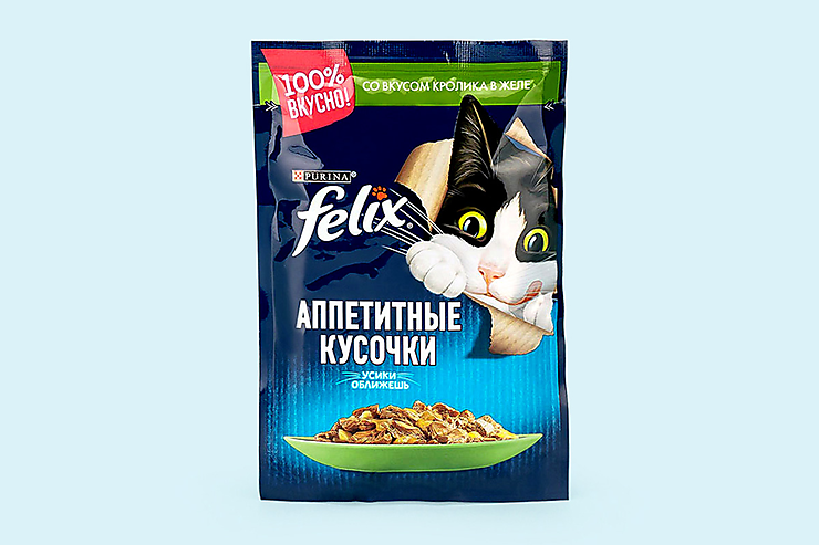 Влажный корм для кошек «Felix» с кроликом в желе, 85 г