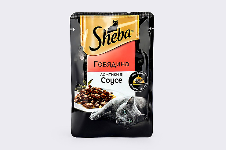 Влажный корм для кошек «Sheba» ломтики в соусе с говядиной, 75 г