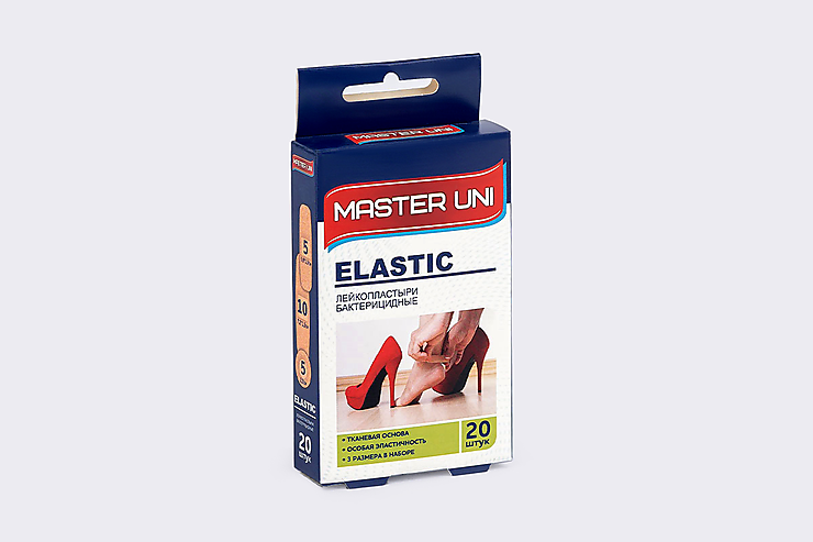 Пластырь бактерицидный «MASTER UNI» ELASTIC на тканевой основе, 20 шт