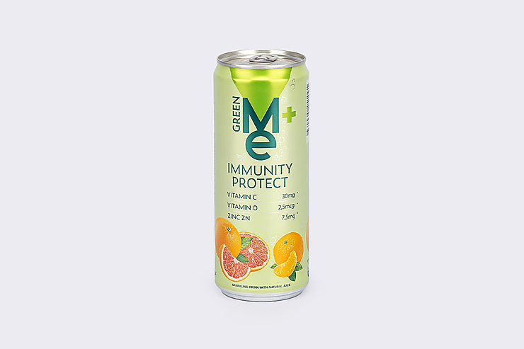 Напиток газированный «Green Me+» Immunity protect, 330 мл