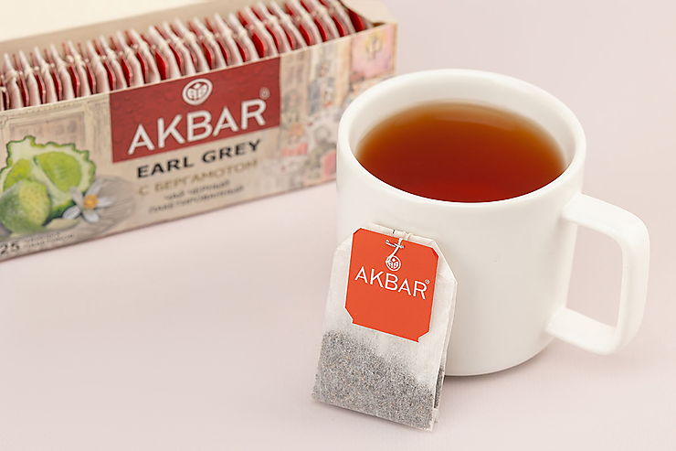 Чай черный «Akbar» Earl Grey с бергамотом, 25 пакетиков, 50 г