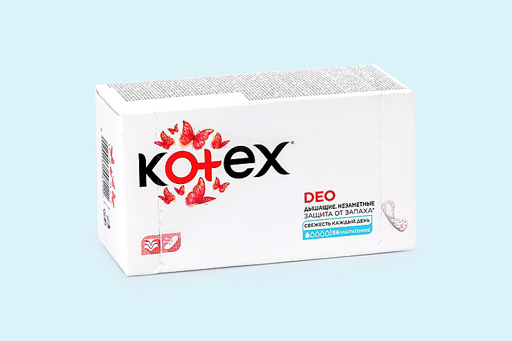 Прокладки ежедневные «Kotex» ультратонкие, 56 шт