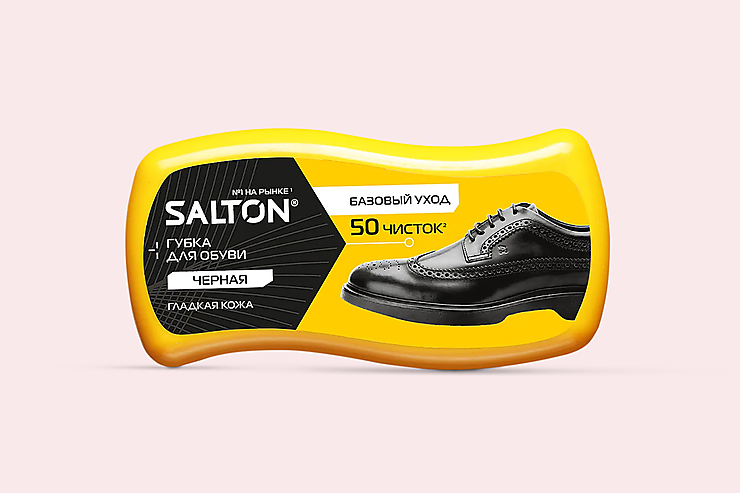 Губка для обуви чёрная «Salton» Гладкая кожа