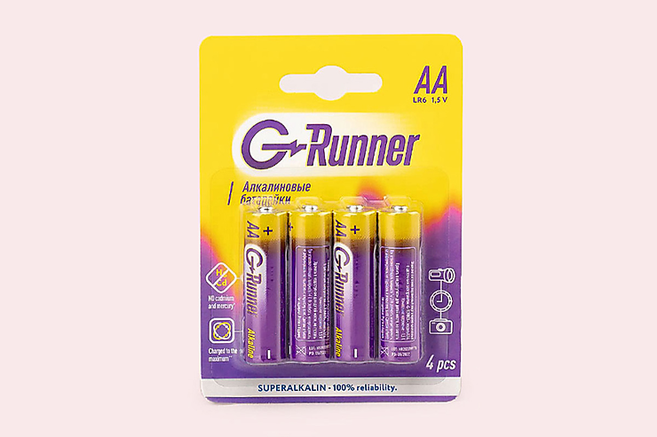 Батарейки алкалиновые «G-runner» AA/LR6, 1,5 V, 4шт