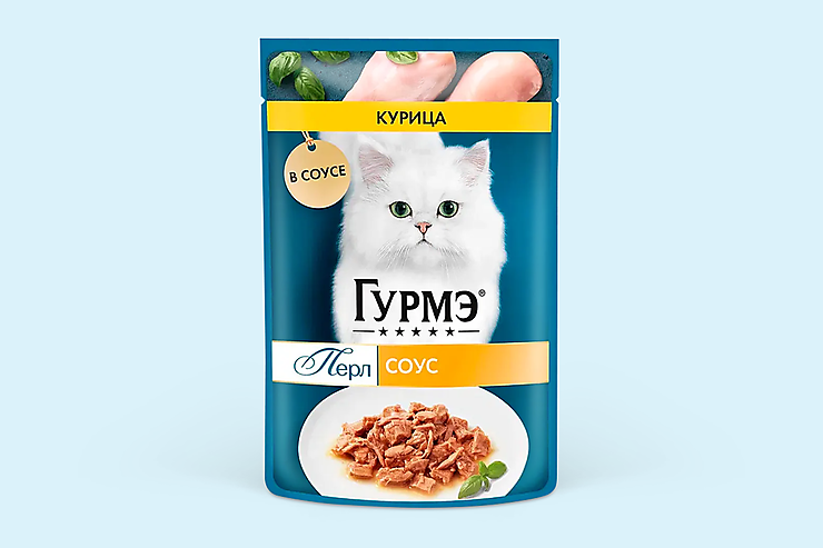 Корм для кошек «Гурмэ» Перл c курицей в соусе, 75 г – купить по ...