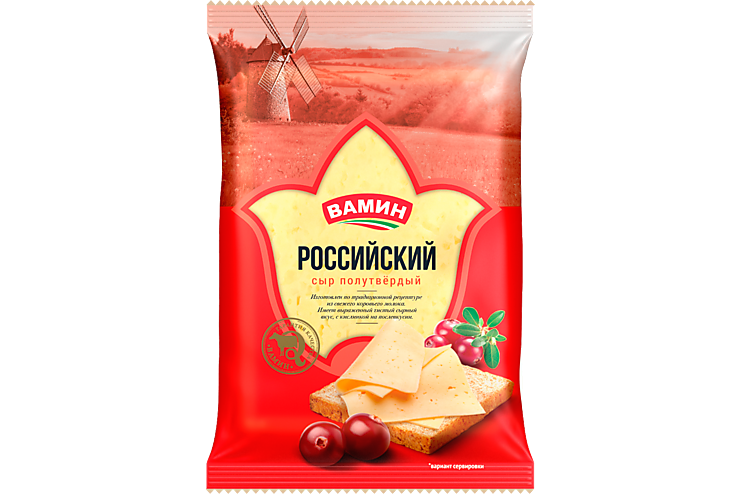 Сыр 50% «Вамин» Российский, 200 г – купить по приятной цене с доставкой ...