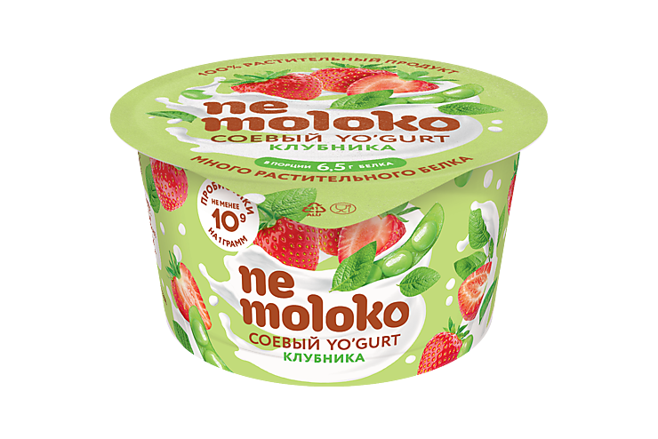 Йогурт соевый «NeMoloko» с клубникой, 130 г – купить по приятной цене с ...