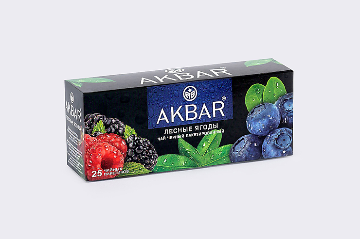 Чай черный «Акбар» лесные ягоды, 25 пакетиков